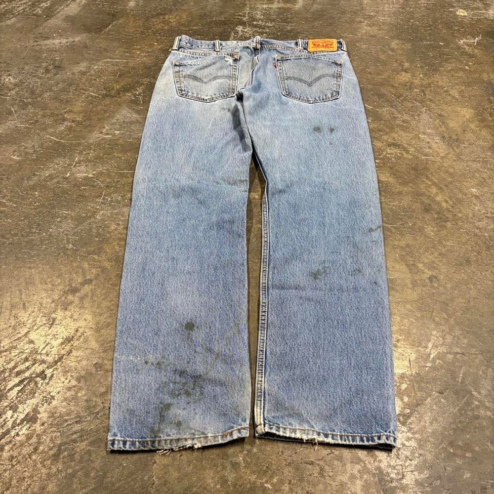 Levis 505 Regular Fit Straight Leg Blue Jeans 38x34 Vintage 2000s Men 0248